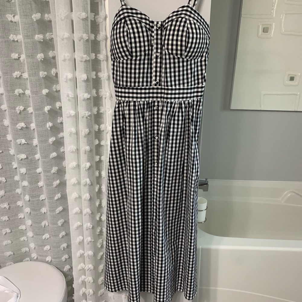 Black and white gingham sundress